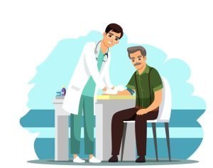 Consulation with a healthcare provider